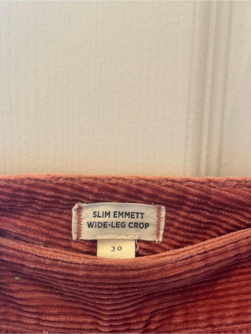 Madewell High-Rise Slim Emmett Wide-Leg Corduroy Pants in Rusty Terracotta - Picture 4 of 8
